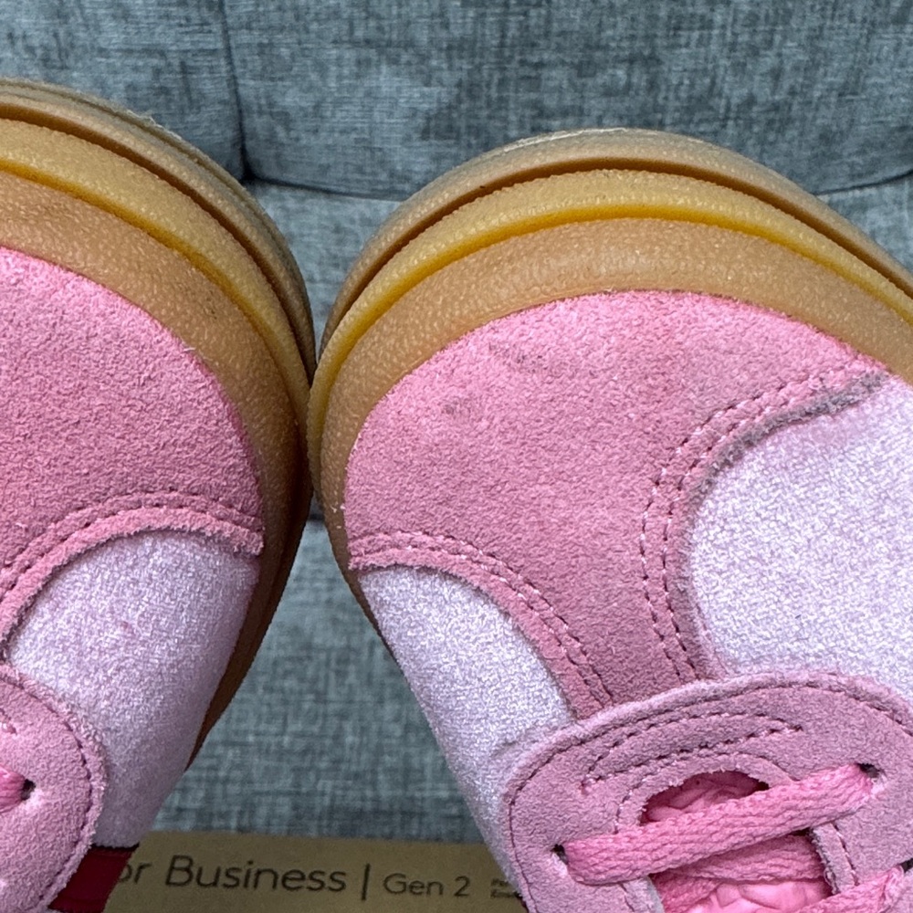 adidas Gazelle Pink Suede Low-Top Sneakers with platform Gum Sole - Picture 10 of 13